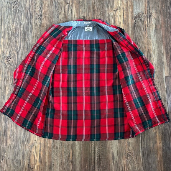 Vtg Van Heusen 417 Plaid Flannel Shirt Mens Lg Tall L/S Red Rockabilly Hipster - Picture 3 of 13